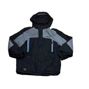 ZeroXposur Boys  Large‎ 14/16 Black Gray Hooded Winter Jacket Quilted Ski Coat